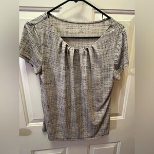 Worthington Black and White Textured Blouse